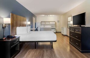 Desk, blackout curtains, iron/ironing board, free WiFi