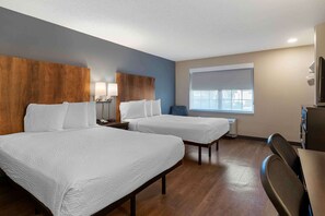 Studio, 2 Queen Beds, Non Smoking | Desk, blackout drapes, iron/ironing board, free WiFi
