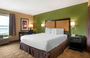 Desk, blackout drapes, iron/ironing board, free WiFi