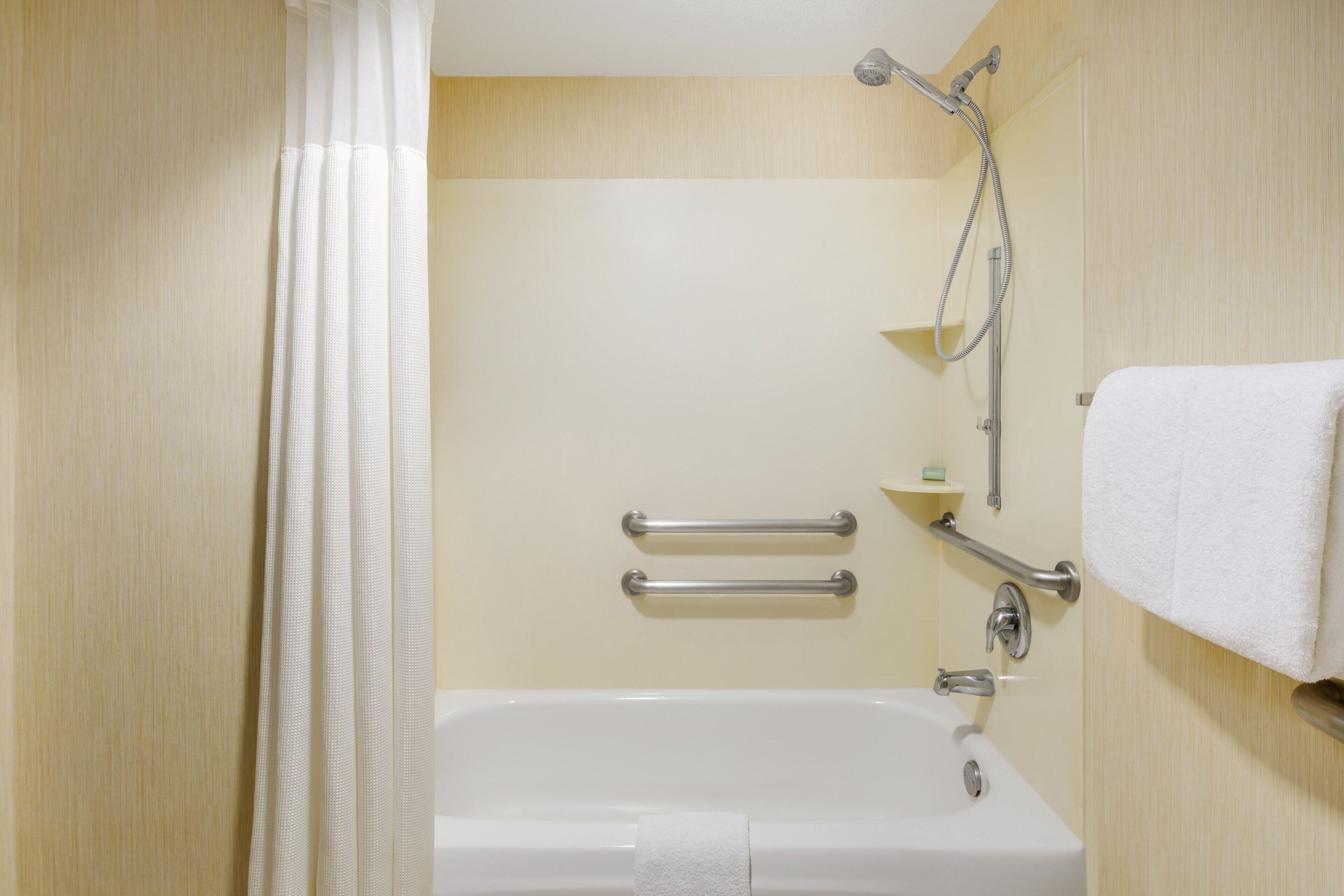 free toiletries, hair dryer, towels, soap