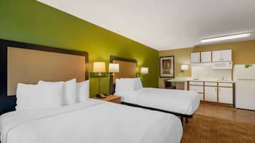 Desk, free WiFi, bed sheets