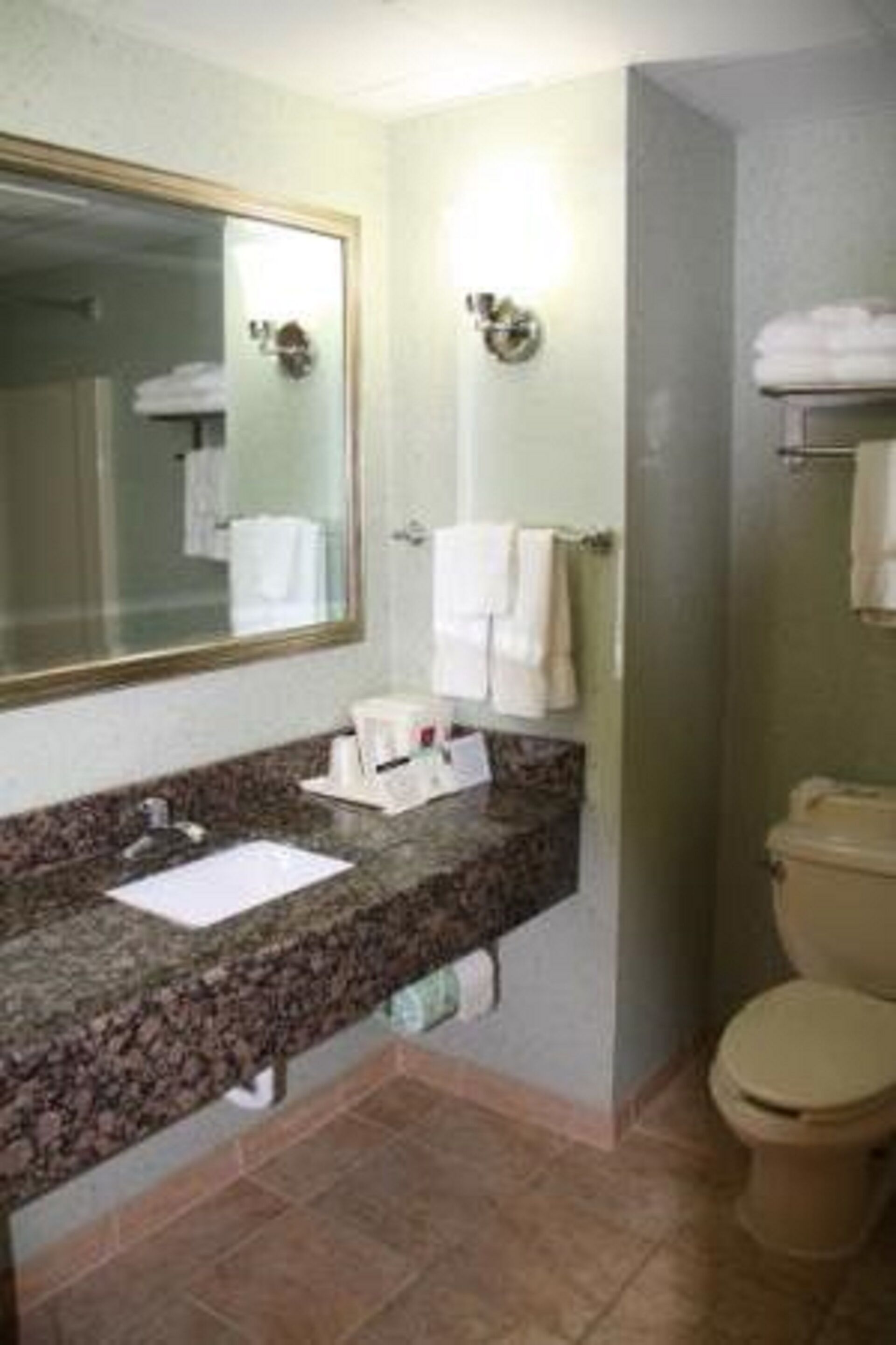 free toiletries, hair dryer, towels