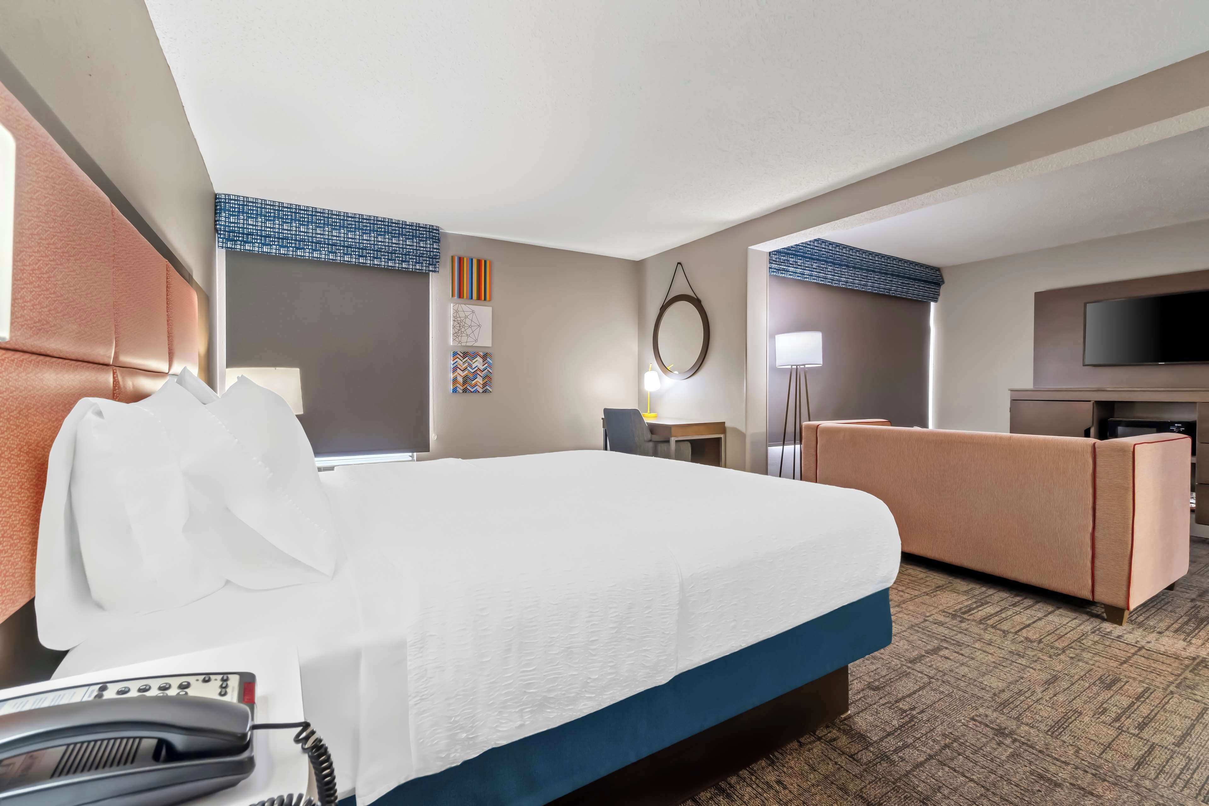 suite, 1 king bed, non smoking | living area | 37-inch flat-screen tv with cable channels, tv