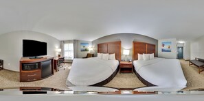 Standard Double Room, 2 Double Beds, Non Smoking | Premium bedding, pillowtop beds, desk, blackout drapes