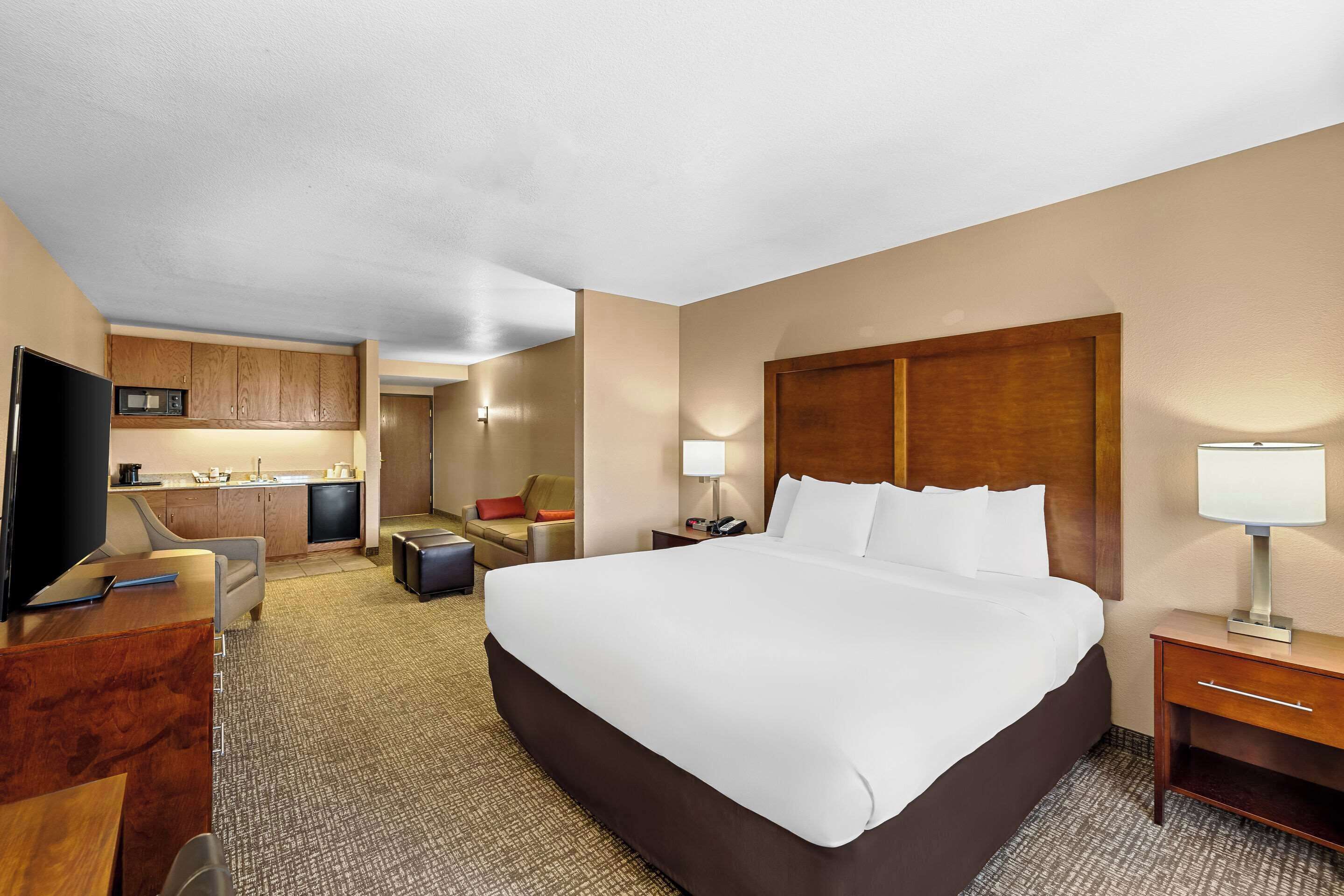 suite, 1 king bed with sofa bed, accessible, non smoking | 1 bedroom, premium bedding, desk, iron/ironing board