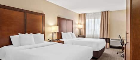 Standard Room, 2 Queen Beds, Non Smoking | Pillow-top beds, in-room safe, desk, laptop workspace
