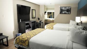 2 Queen Beds, Non-Smoking | Iron/ironing board, free WiFi, bed sheets