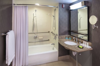 Combined shower/tub, free toiletries, hair dryer, towels at Le Meridien Boston Cambridge