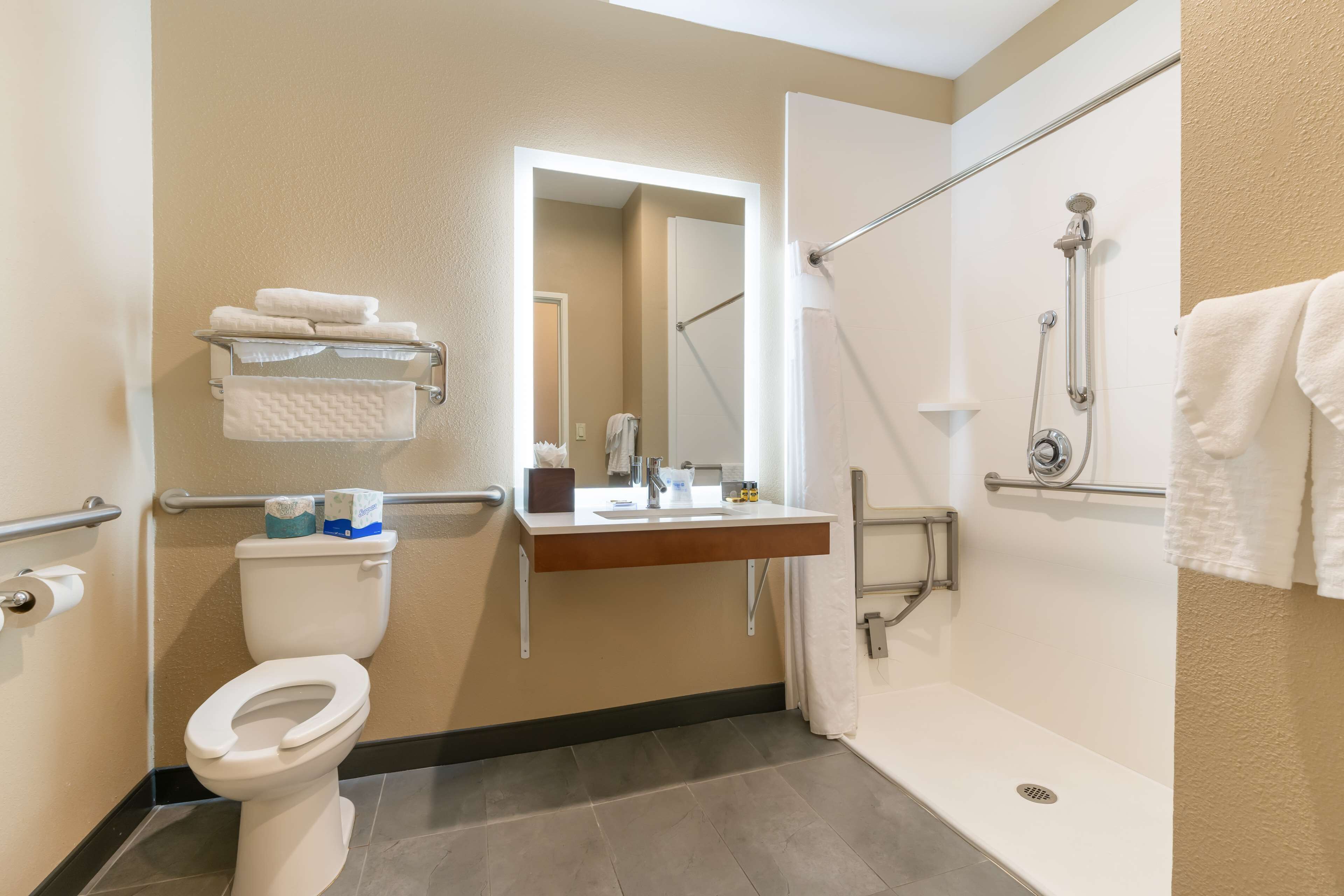 free toiletries, hair dryer, towels, soap