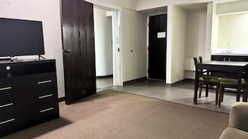 Individually decorated, individually furnished, desk, laptop workspace