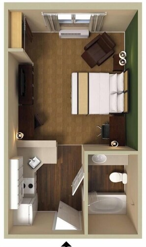 Floor plan - Studio 6 Suites Seattle Kent WA (Kent)