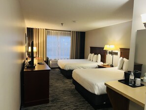 Premium bedding, pillowtop beds, desk, iron/ironing board