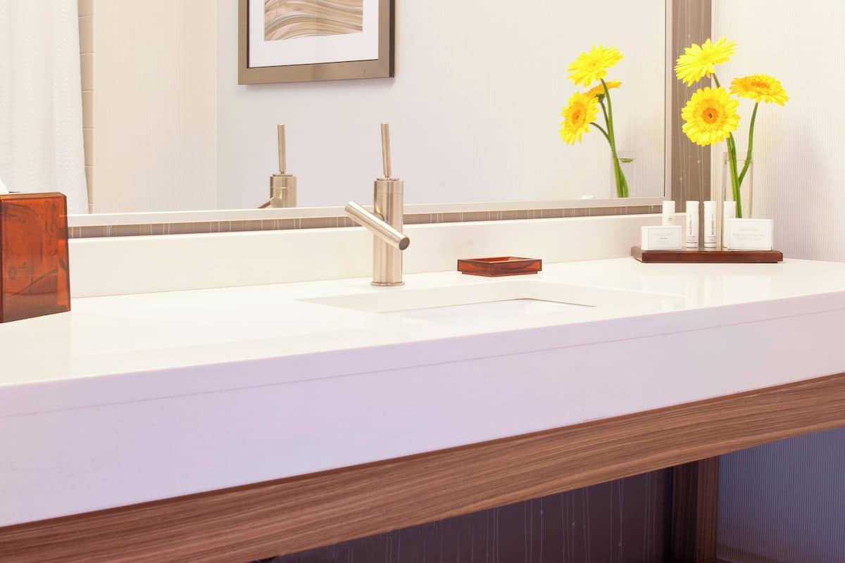 free toiletries, hair dryer, towels