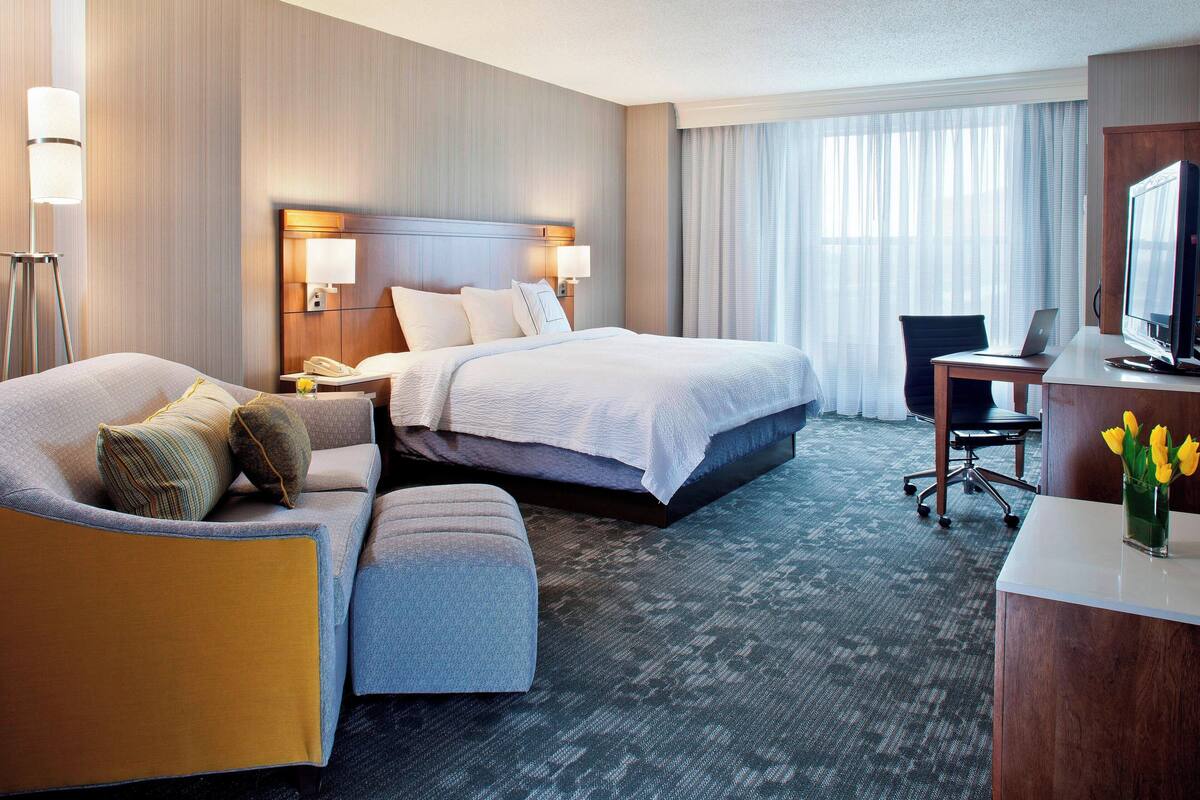 in-room safe, desk, blackout curtains, iron/ironing board