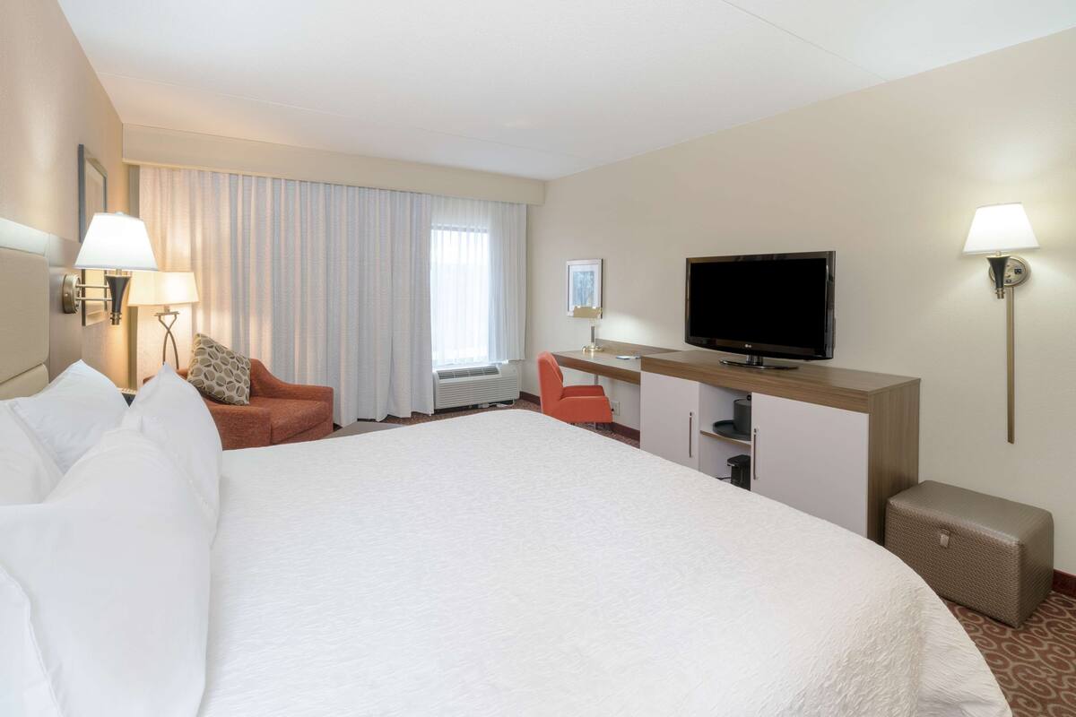 deluxe room, 1 king bed, non smoking | in-room safe, blackout curtains, iron/ironing board