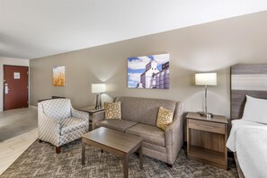 Room, 1 King Bed, Non Smoking (with Sofabed) | Laptop workspace, iron/ironing board, free cribs/infant beds, free WiFi