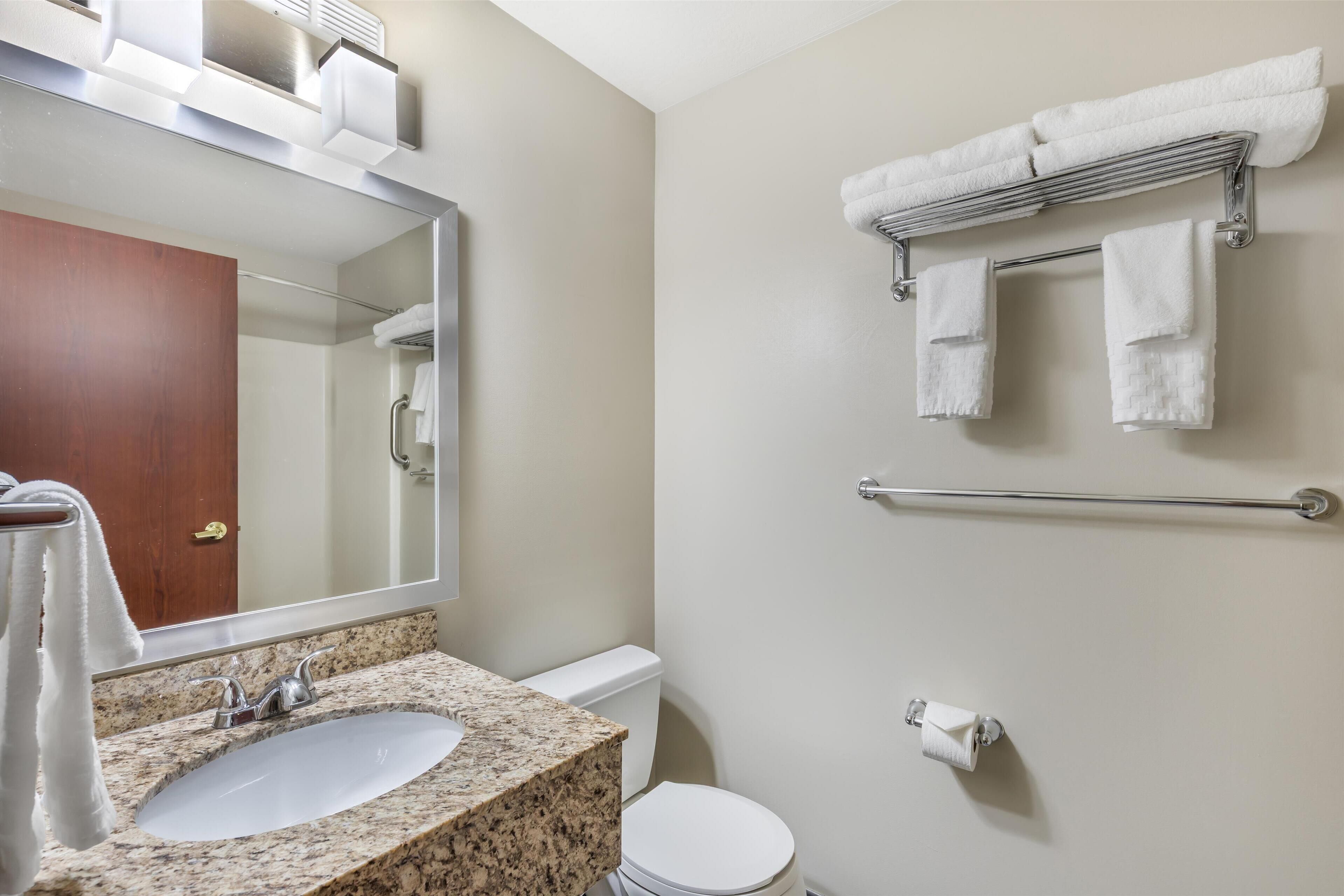 standard room, 2 queen beds, non smoking | bathroom | combined shower/bathtub, deep-soaking bathtub, free toiletries