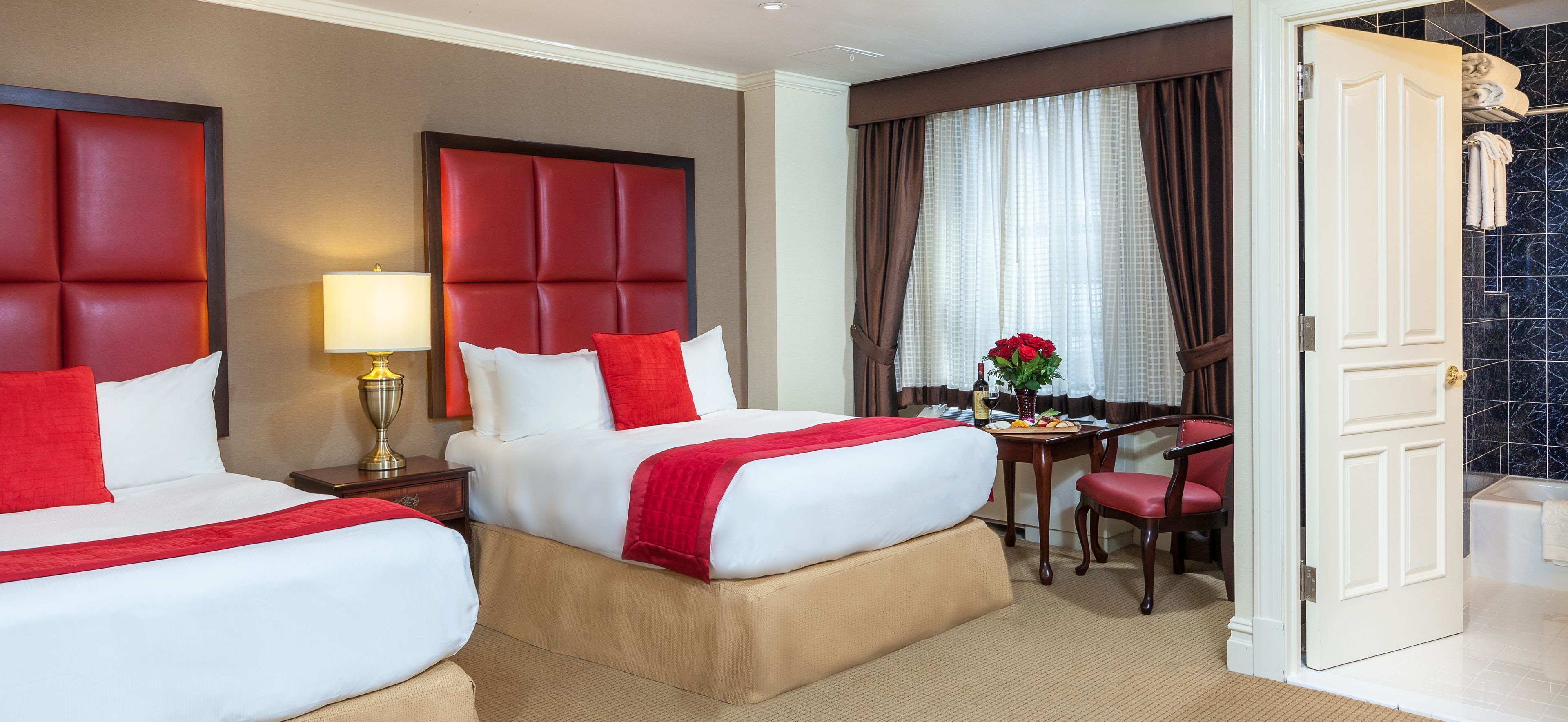 Premium bedding, pillowtop beds, in-room safe, desk