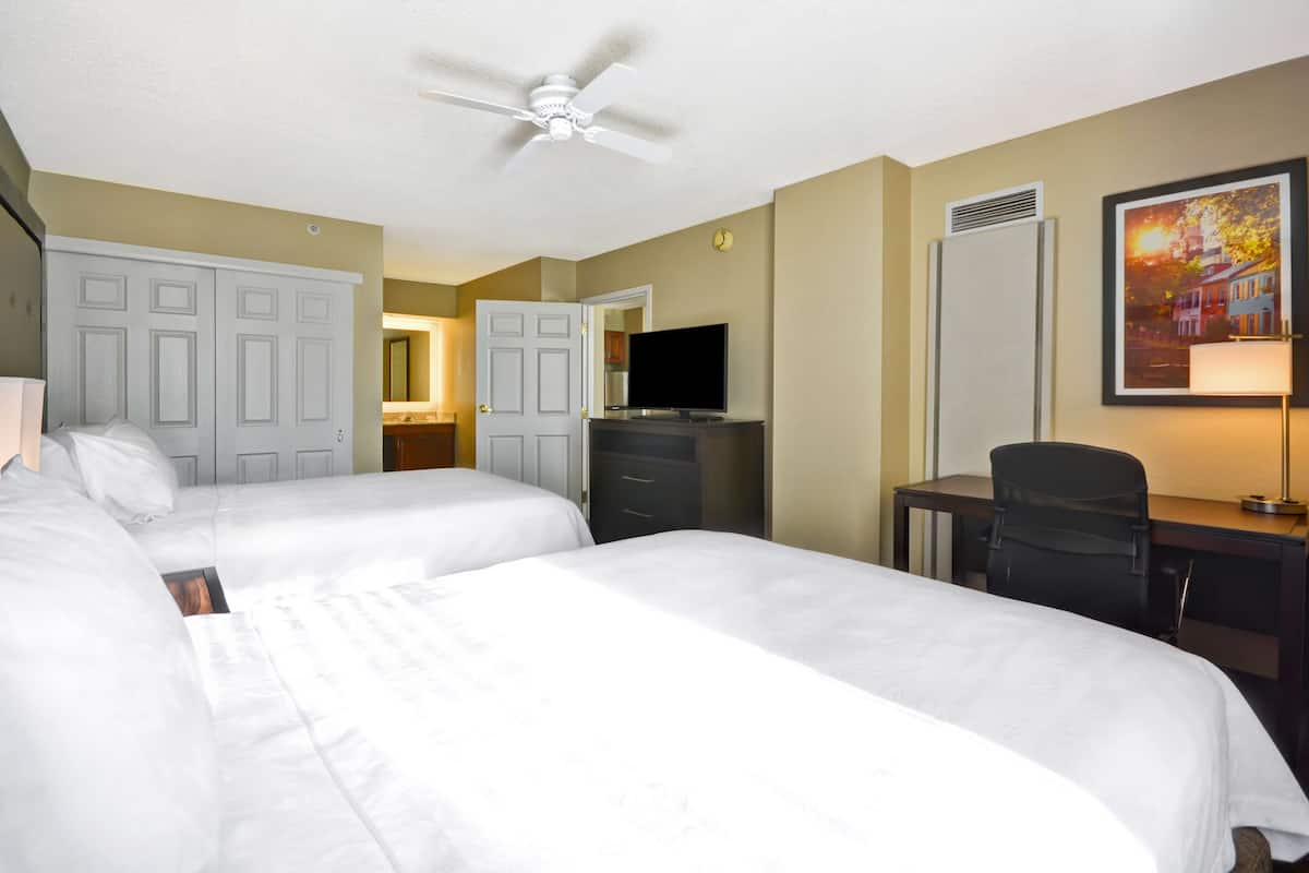 suite, 2 queen beds | 1 bedroom, in-room safe, desk, laptop workspace