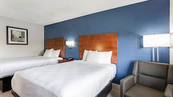 Standard Room, 2 Double Beds, Non Smoking | Desk, laptop workspace, iron/ironing board, free WiFi