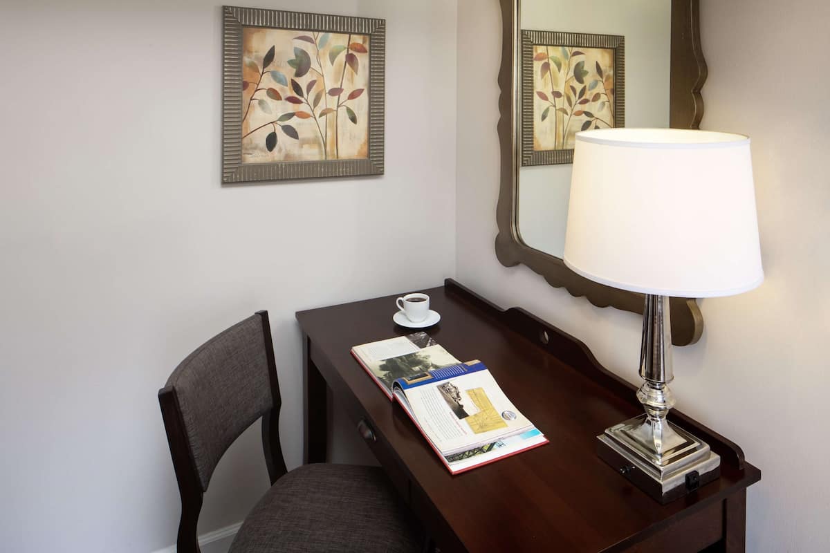 Hypo-allergenic bedding, down duvets, in-room safe, desk