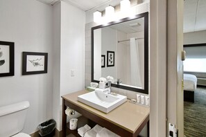 Room, 2 Queen Beds, Non Smoking | Bathroom | Combined shower/bathtub, hair dryer, towels