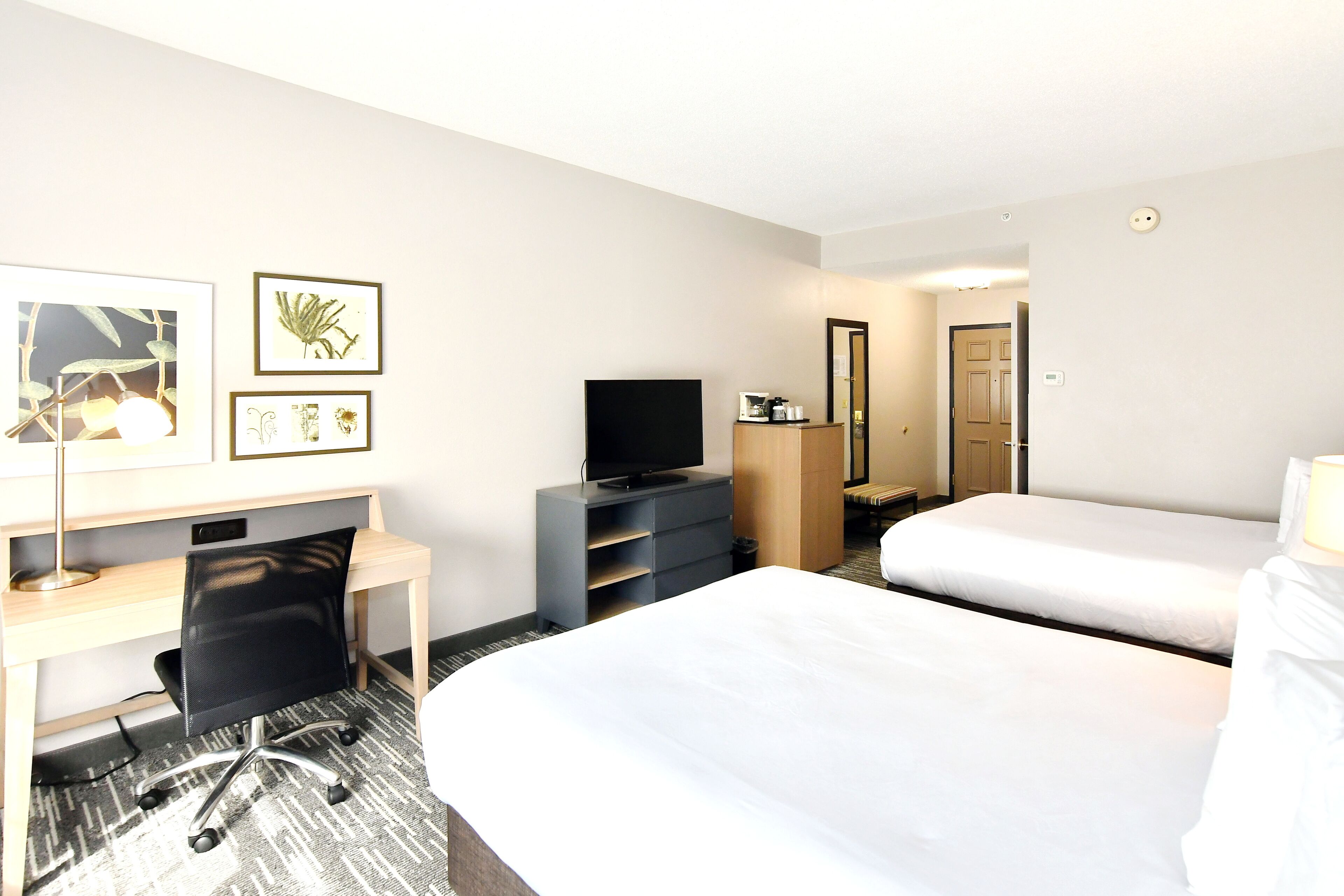 Room, 2 Queen Beds, Non Smoking | Premium bedding, desk, blackout drapes, iron/ironing board