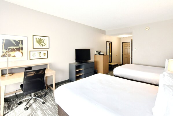 Room, 2 Queen Beds, Non Smoking | Premium bedding, desk, blackout drapes, iron/ironing board