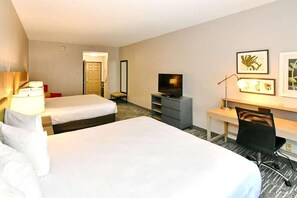 Premium bedding, desk, blackout drapes, iron/ironing board