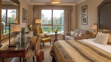 In-room safe, desk, laptop workspace, blackout curtains