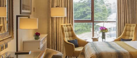 In-room safe, desk, laptop workspace, blackout curtains