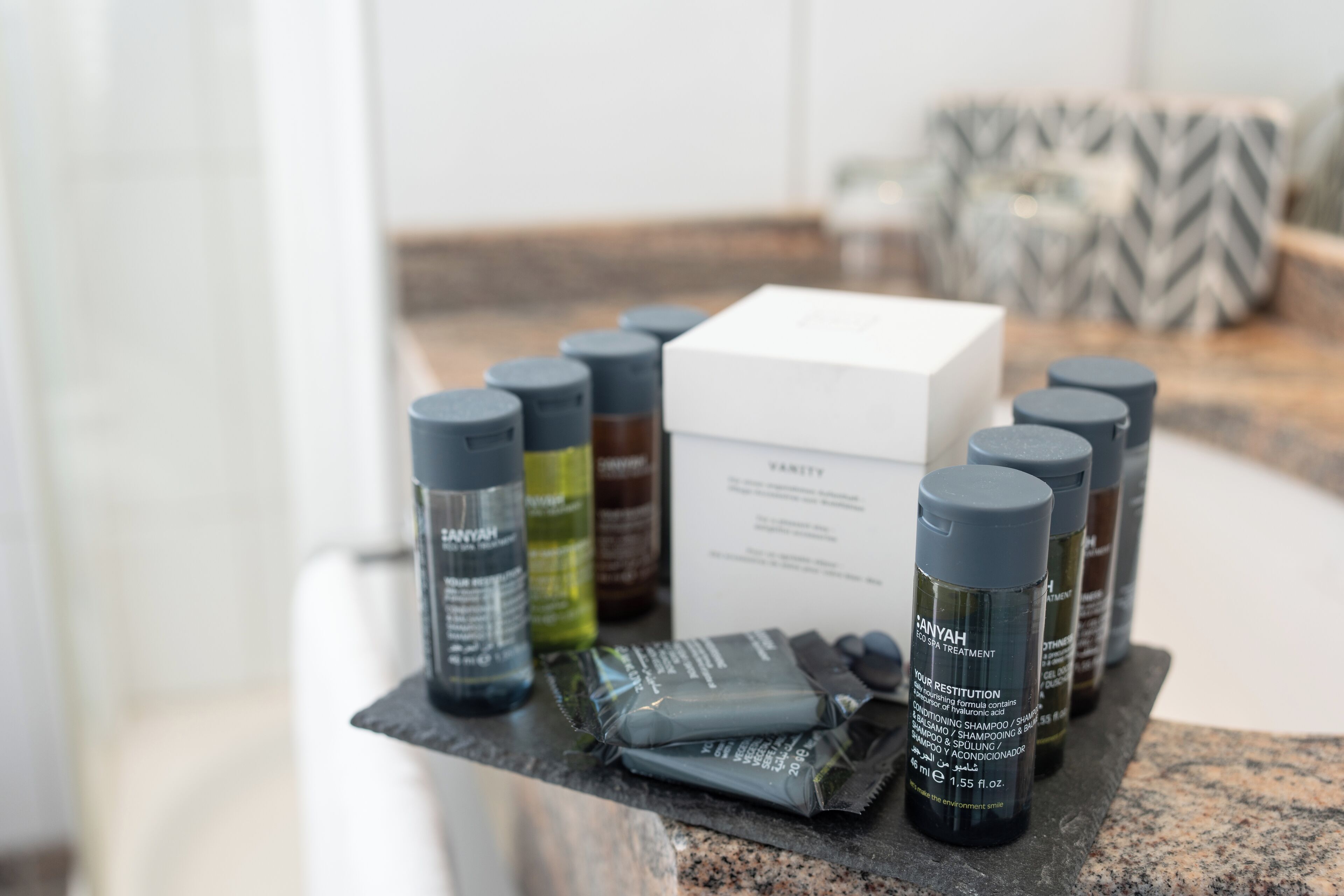 penthouse suite with balcony | bathroom | eco-friendly toiletries, hair dryer, bathrobes, slippers