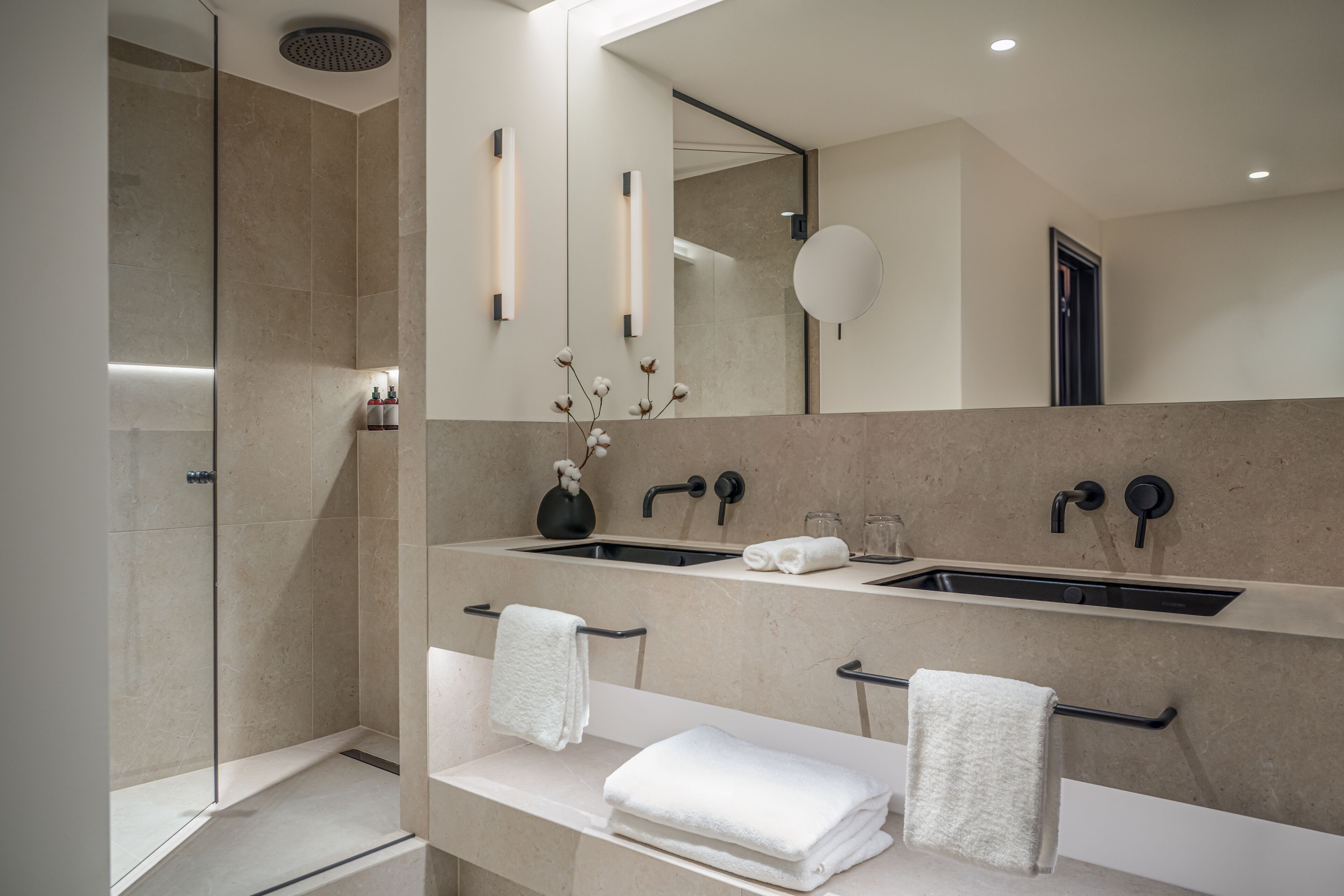presidential suite, 1 king bed | bathroom | shower, designer toiletries, hair dryer, bathrobes