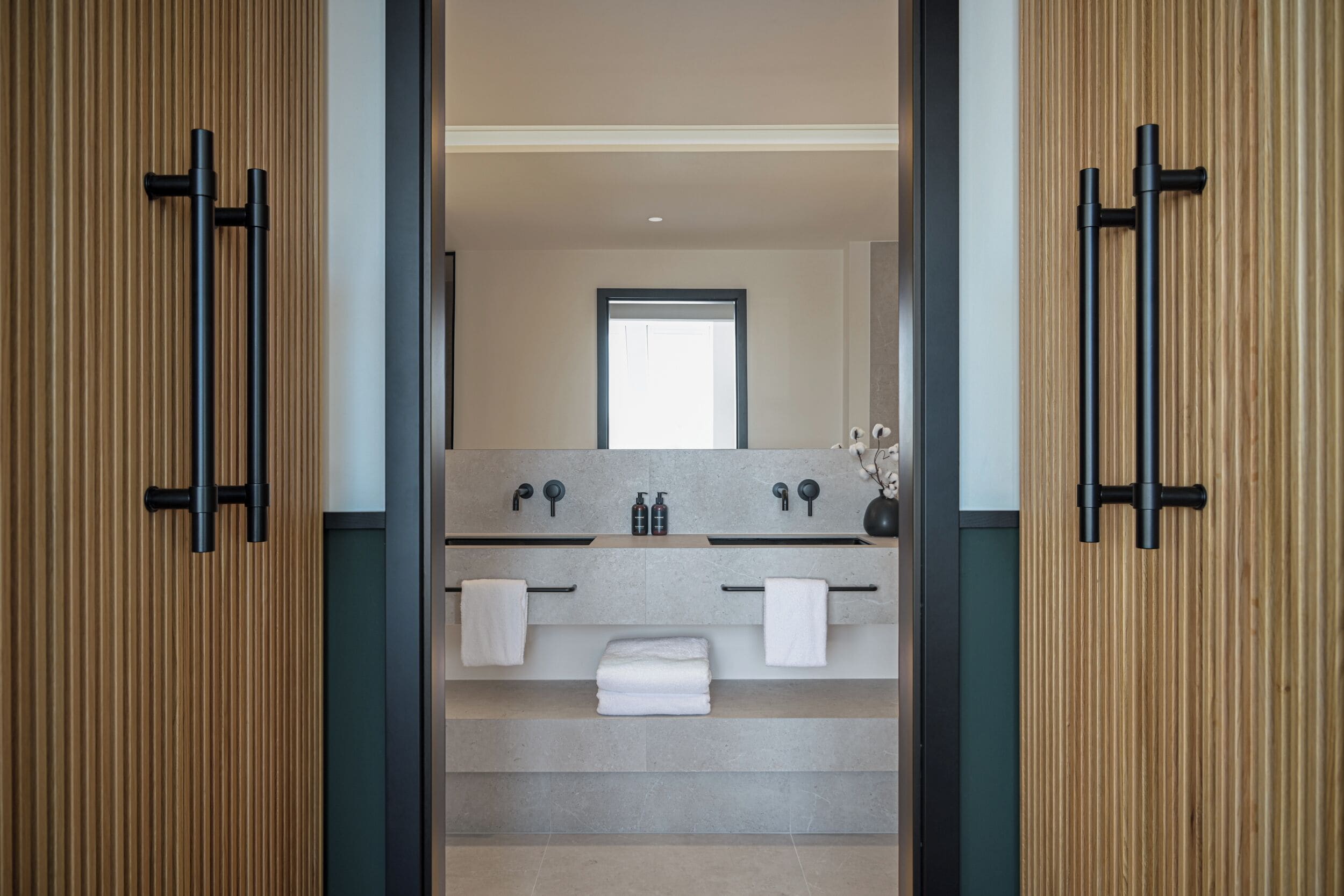 Shower, designer toiletries, hair dryer, bathrobes