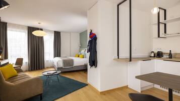 Appart Hotel | 1 makuuhuone, ylelliset vuodevaatteet, minibaari, tallelokero huoneessa