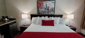 Premium bedding, down comforters, in-room safe, desk