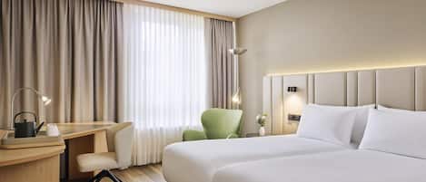 Premium bedding, pillowtop beds, in-room safe, desk