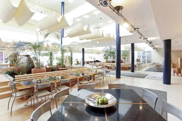 Dinner served, Mediterranean cuisine, garden views