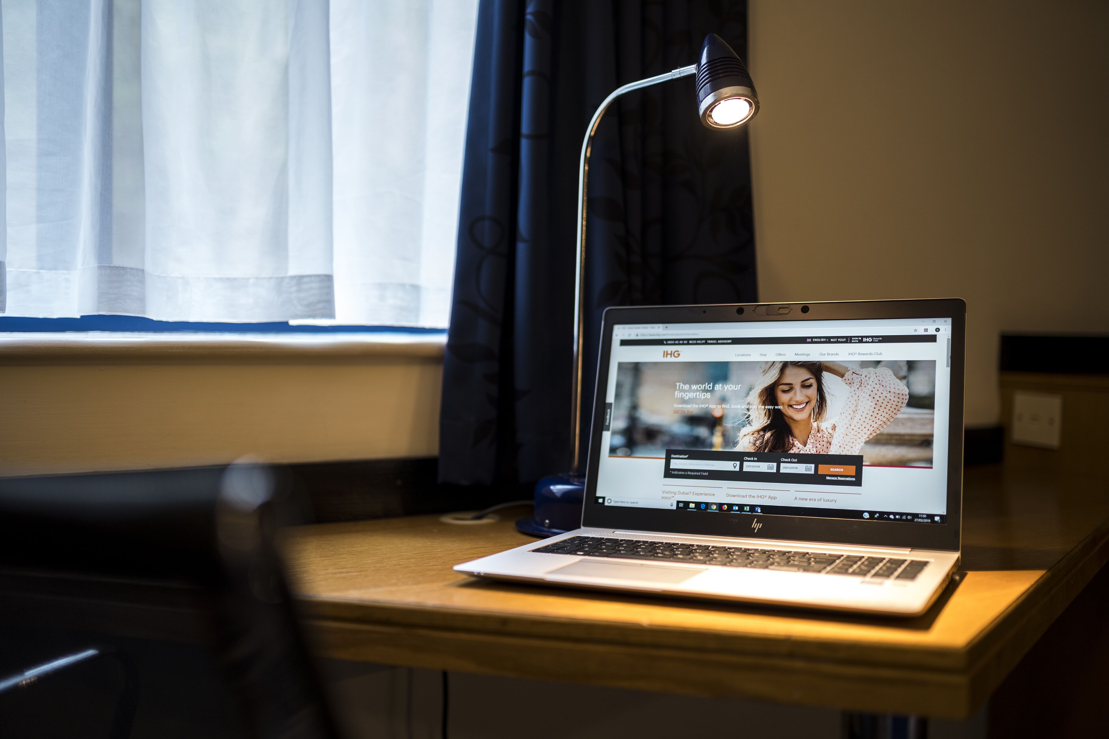 1 bedroom, desk, laptop workspace, blackout curtains