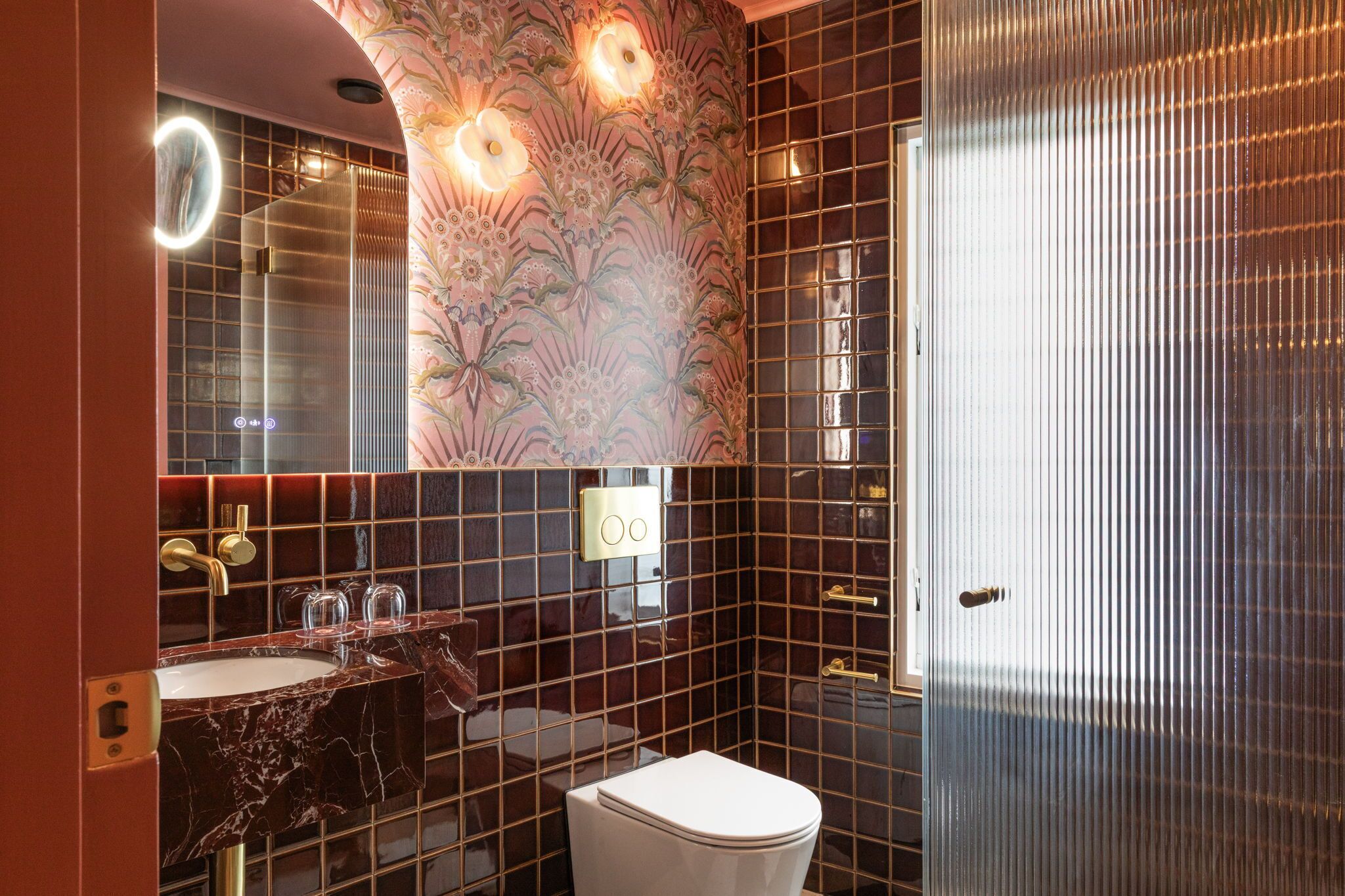 premium king | bathroom | designer toiletries, hair dryer, towels, soap