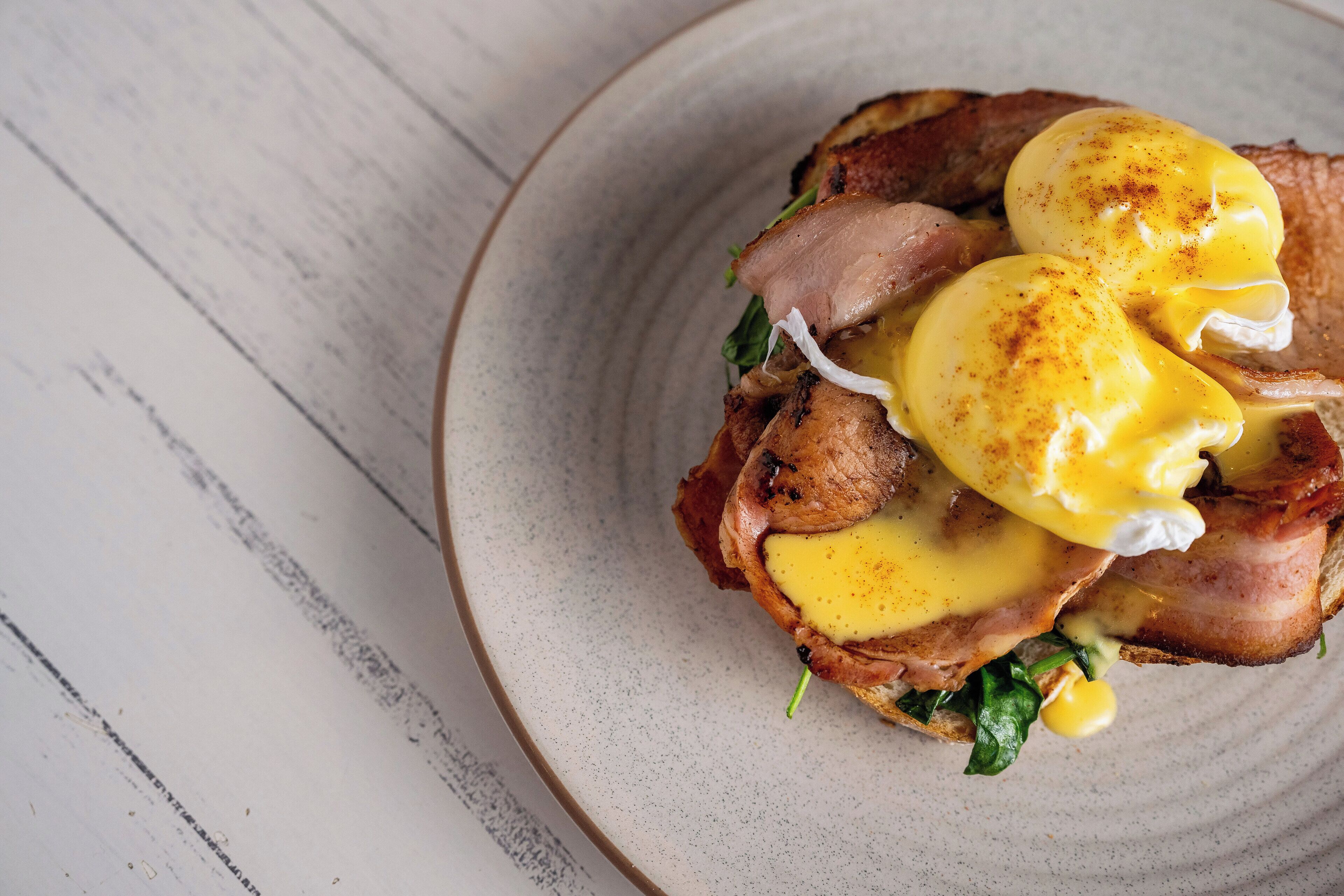 A breakfast dish on a plate.