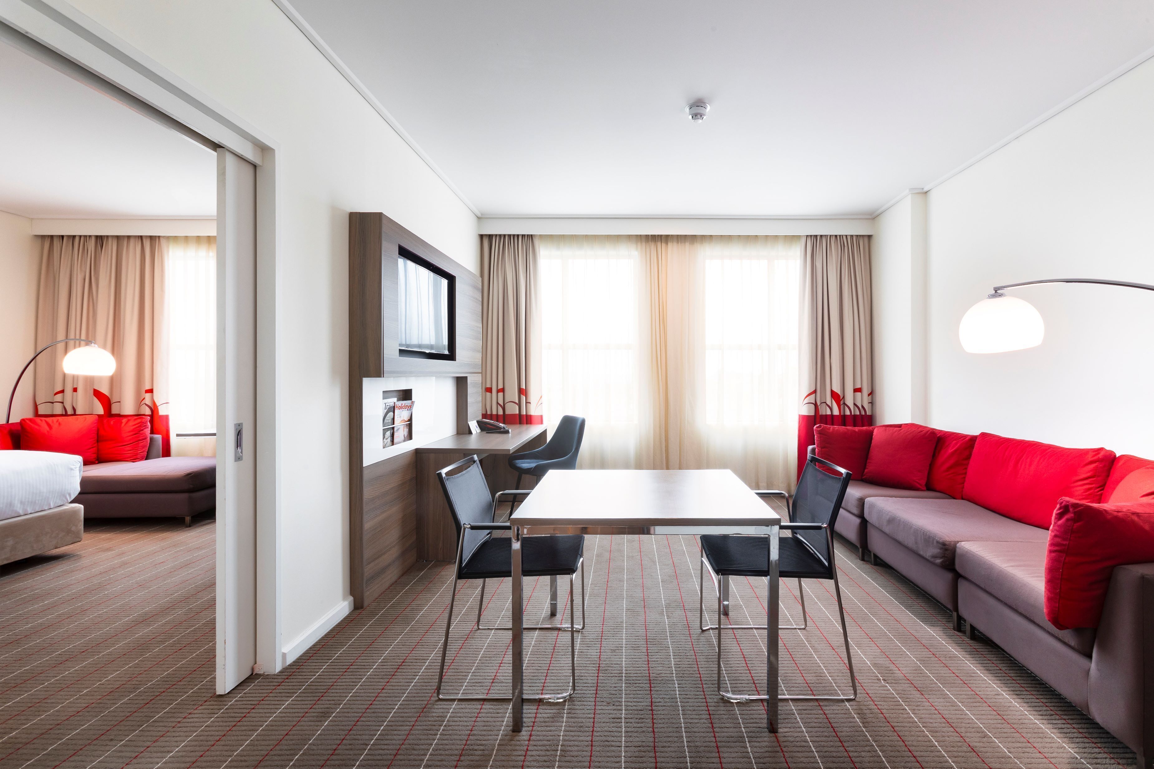 junior suite, 1 king bed (spa) | living area | flat-screen tv