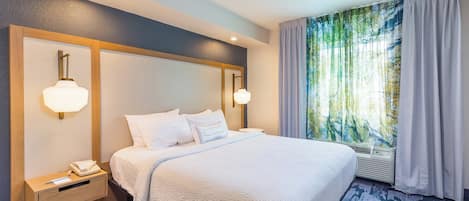 Desk, blackout curtains, iron/ironing board, free WiFi