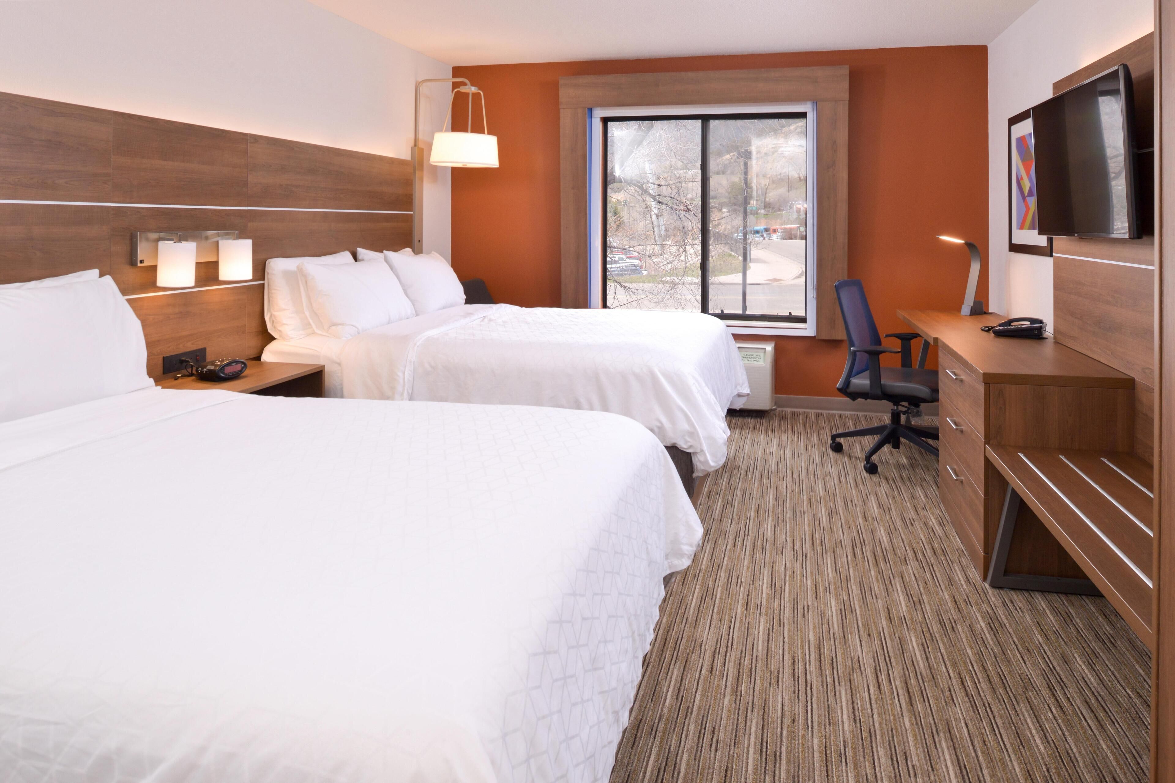 Premium bedding, pillow-top beds, in-room safe, desk