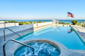 Outdoor pool, open 7:00 AM to 7:00 PM, pool umbrellas, sun loungers