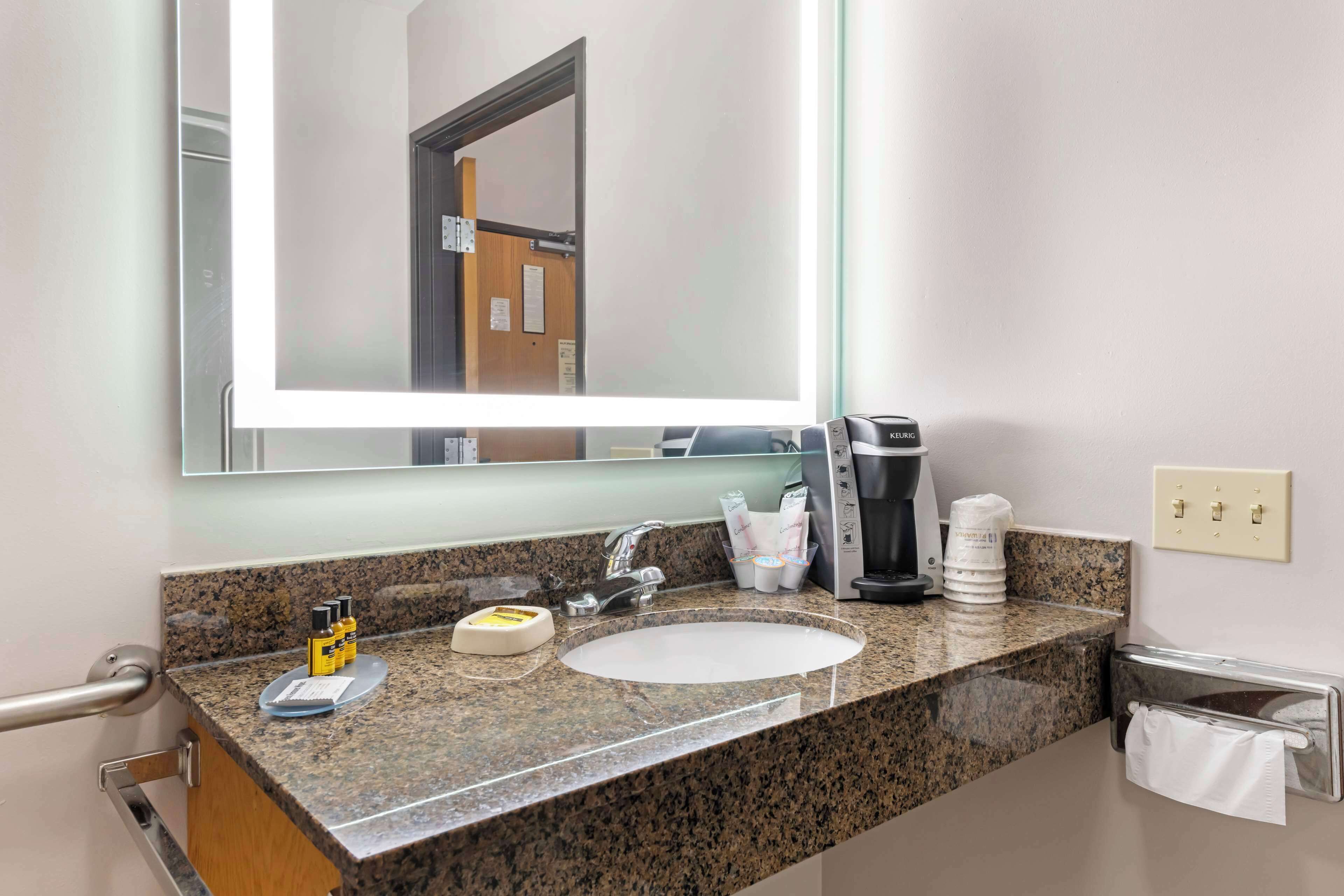 free toiletries, hair dryer, towels, soap