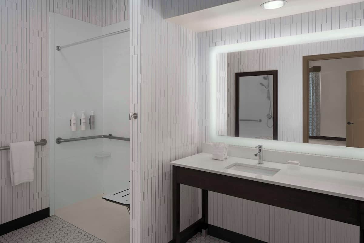 Suite, 1 King Bed, Accessible, Non Smoking | Bathroom shower