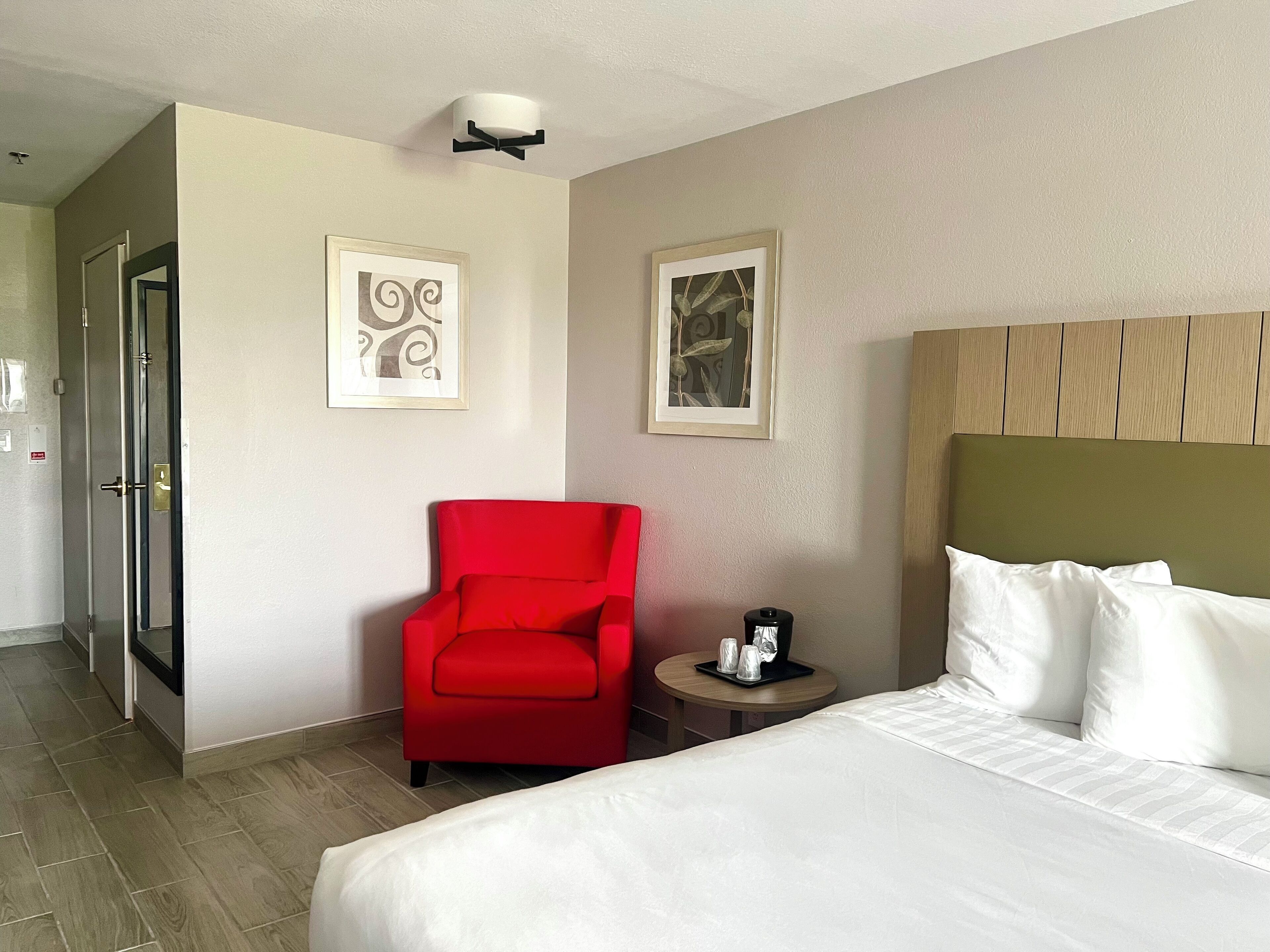 premium bedding, desk, laptop workspace, soundproofing