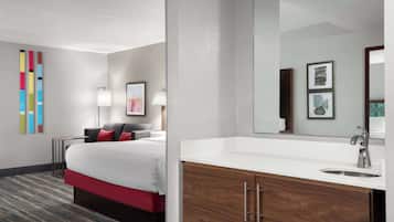 Deluxe Room, 1 King Bed | Living area | 55-inch LED TV with cable channels, TV