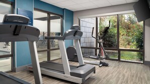 A gym with treadmills, a stationary bike, and a rowing machine. - Hampton Inn Roanoke/Hollins - I-81 (Roanoke)